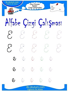 Çocuklar İçin Sesler Çizgi Çalışmaları Çalışma Sayfaları 